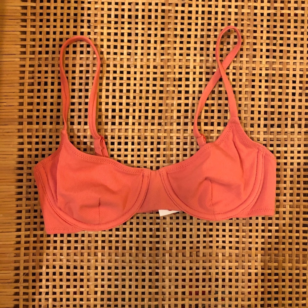 Stars and Stripes salmon bikini top